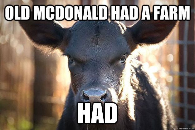 Old McDonald Had A Farm Had Funny Cow Meme Picture