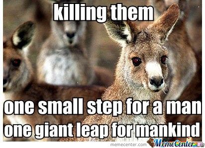 One Small Step For A Man One Giant Leap For Mankind Funny Kangaroo Meme Picture