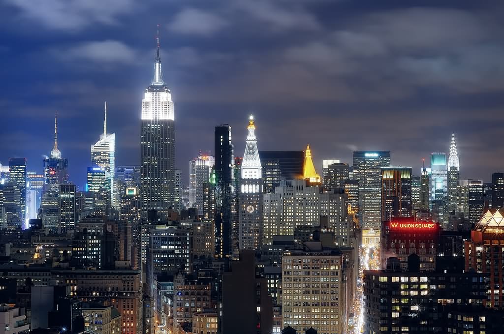 One World Trade Center And Manhattan City Night View