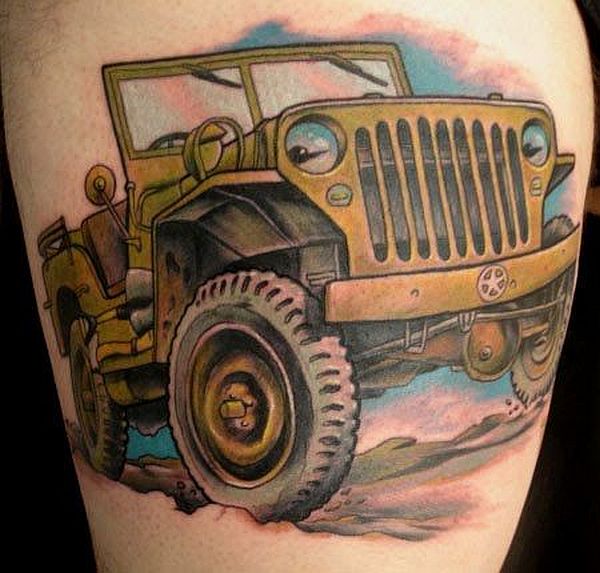 Open Willy Jeep Car Tattoo Image