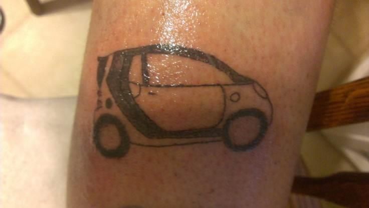 Outline Car Tattoo On Bicep