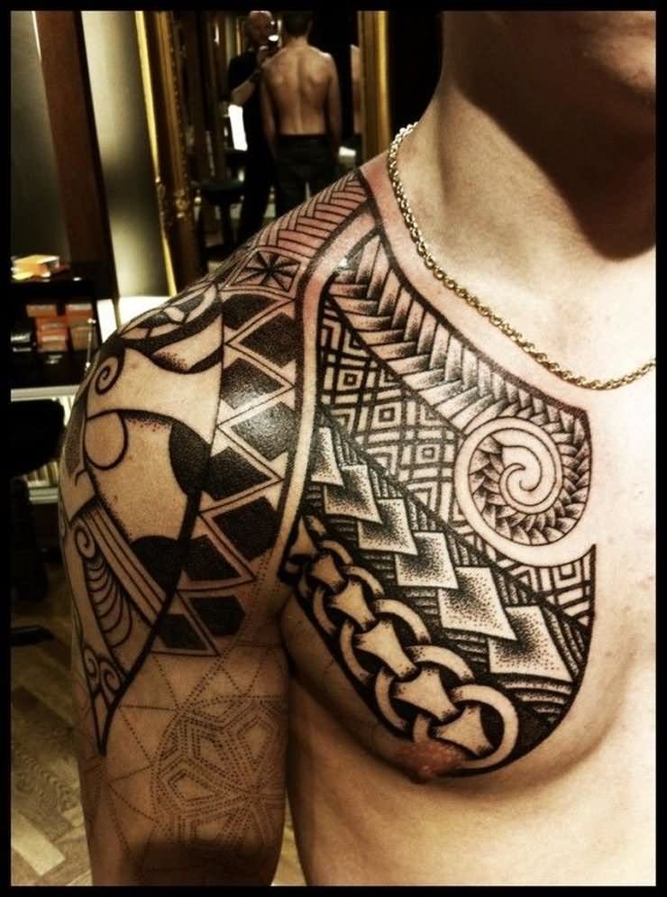 Peter Madsen Scandinavian Tattoo On Front Shoulder