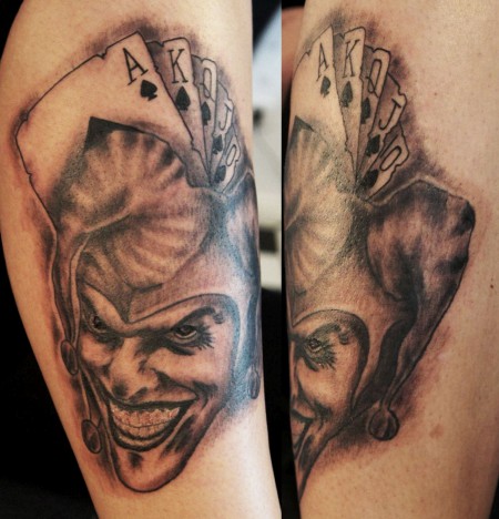 Playing Cards Joker Head Tattoo