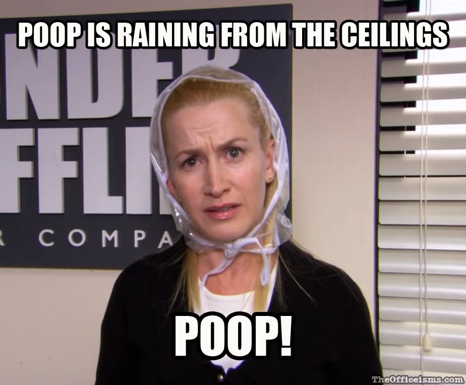 Poop Is Raining From The Ceilings Funny Office Meme Picture For Facebook