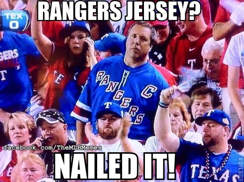 Rangers Jersy Funny Baseball Meme Image