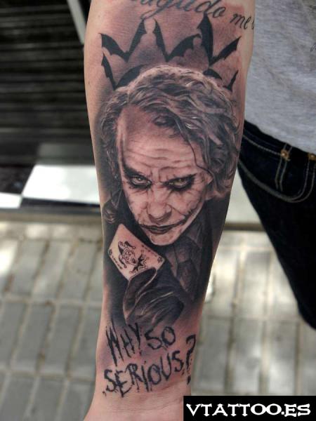 Right Forearm Joker Head Tattoo