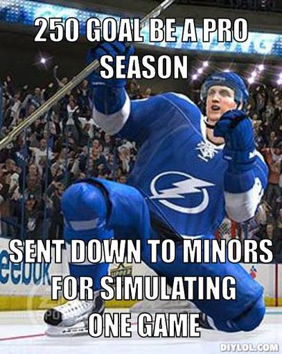 Sent Down To Minors For Simulating One Game Funny Hockey Meme Picture