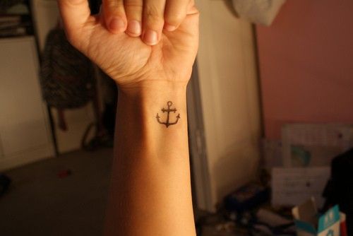 Small Anchor Wrist Tattoo