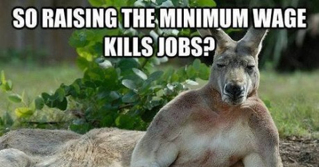 So Raising The Minimum Wage Kills Jobs Funny Kangaroo Meme Picture