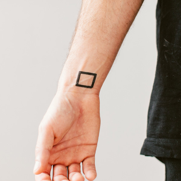 Square Tattoo On On Right Wrist