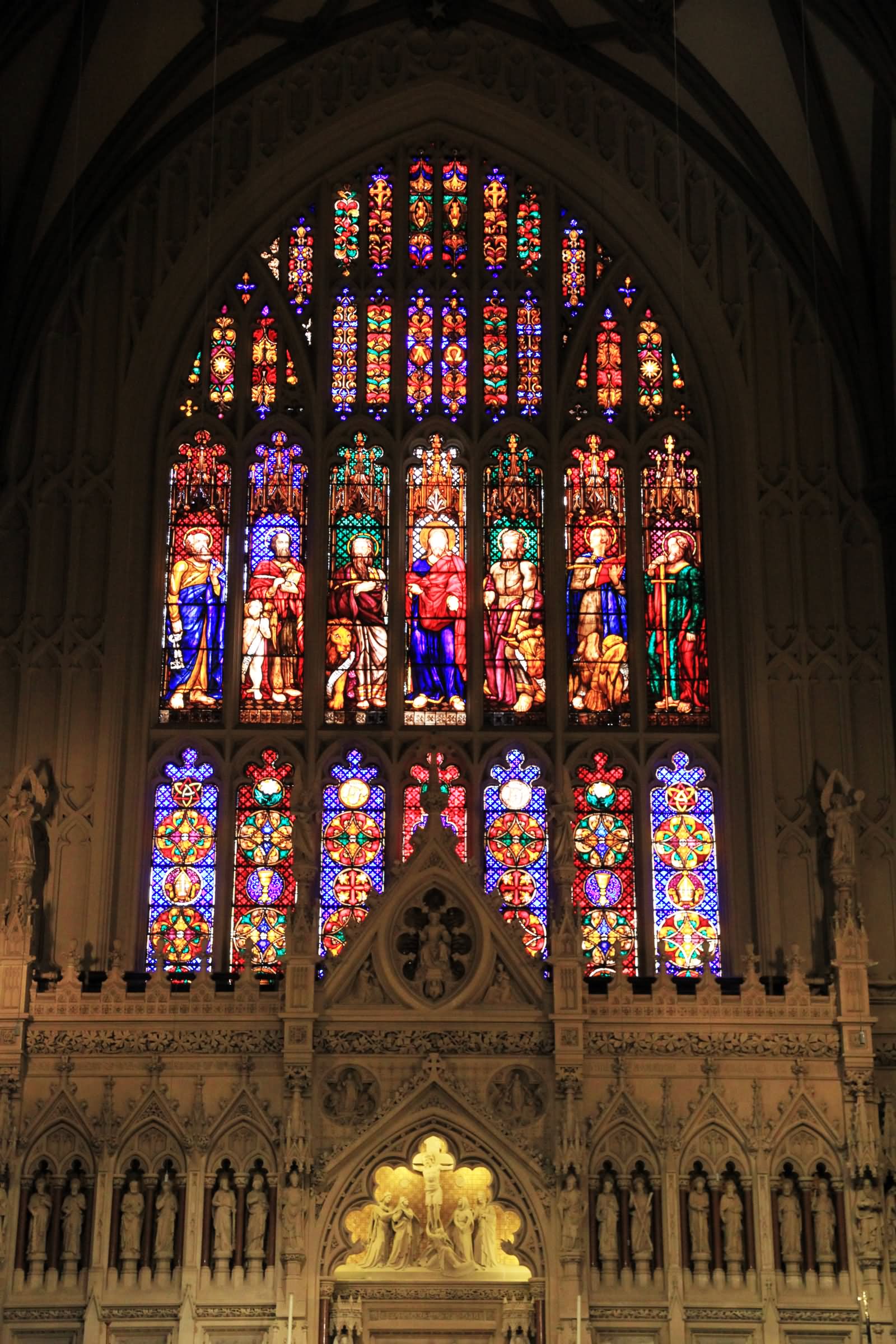Stained Glass Rose Window Inside Trinity Church