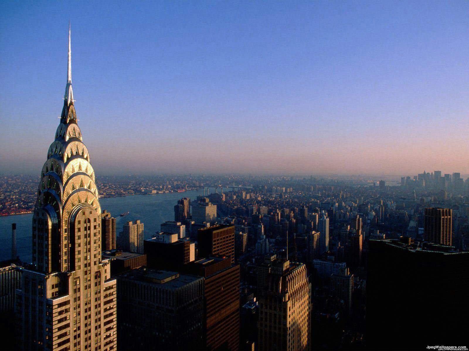 Sunset View Of The Chrysler Building