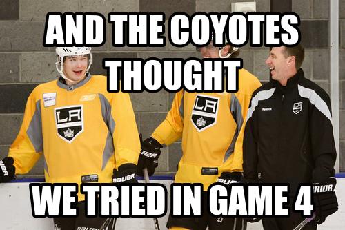 The Coyotes Thought We Tried In Game 4 Funny Hockey Meme Picture