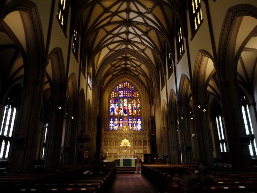 The Gothic Interior Of Trinity Church