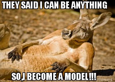 They Said I Can Be Anything So I Become A Model Funny Kangaroo Meme Picture