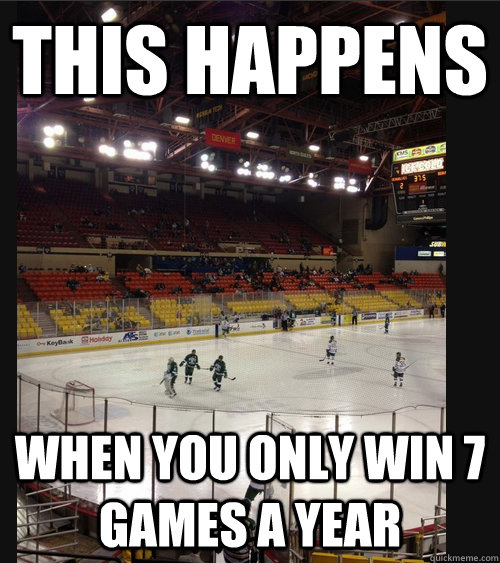 This Happens When You Only Win 7 Games A Year Funny Hockey Meme Picture