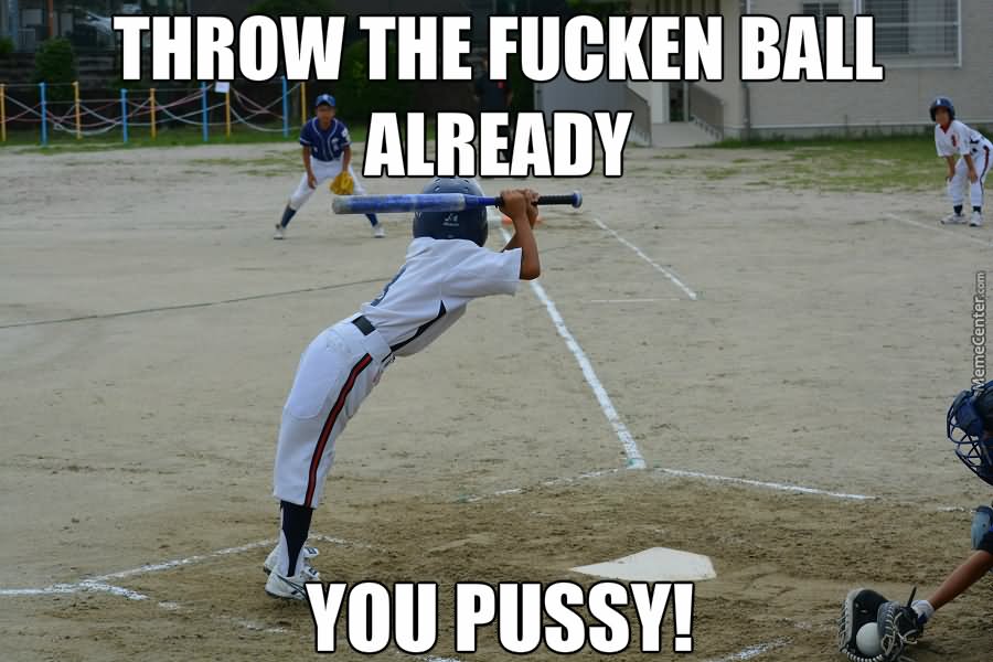 Throw The Fucken Ball Already Funny Baseball Meme Picture