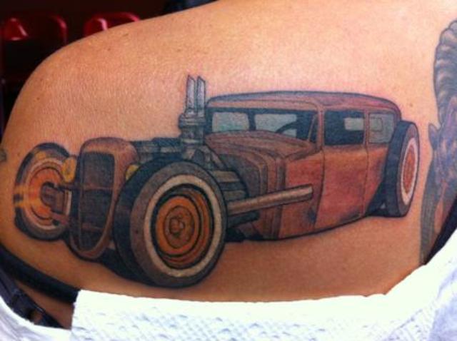 Traditional Old Car Tattoo
