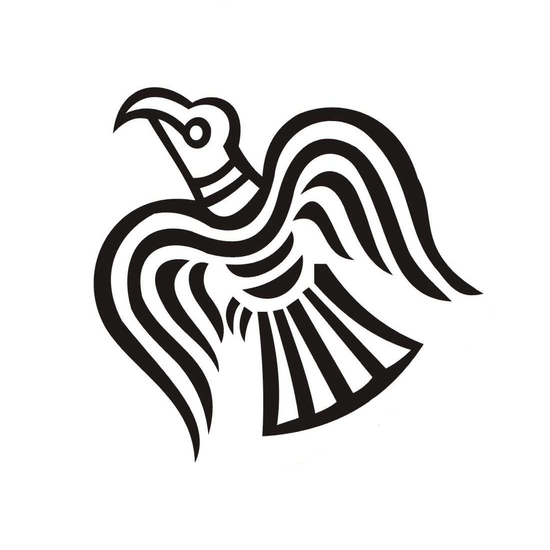 Tribal Norse Raven Tattoo Design Sample