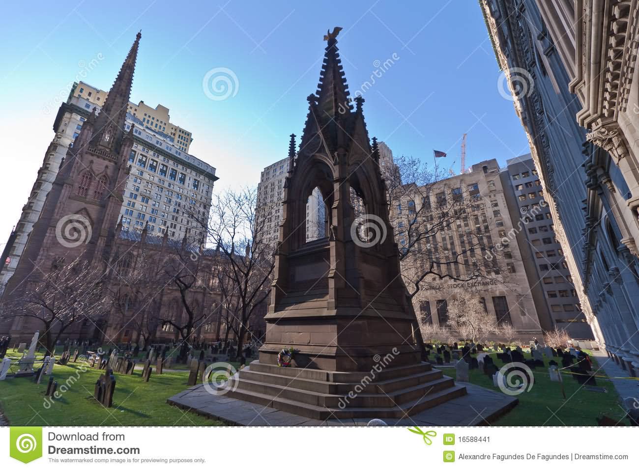 Trinity Church And Cemetery In New York