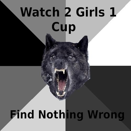 Watch 2 Girls 1 Cup Find Nothing Wrong Funny Wolf Meme Picture