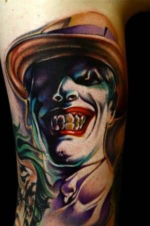 Wonderful Joker Tattoo On Bicep