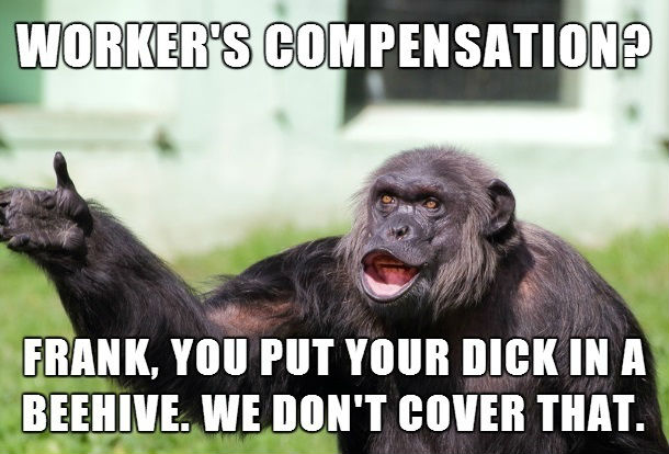 Worker's Compensation Funny Monkey Meme Picture