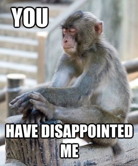 You Have Disappointed Me Funny Monkey Meme Picture
