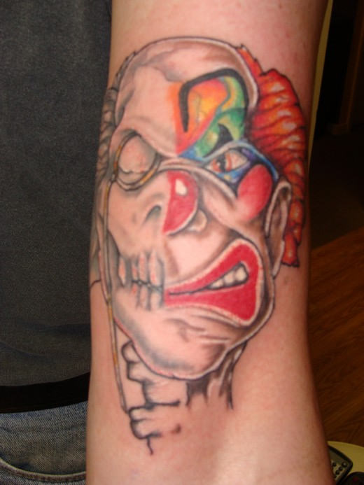 Zombie Joker Tattoo On Left Arm