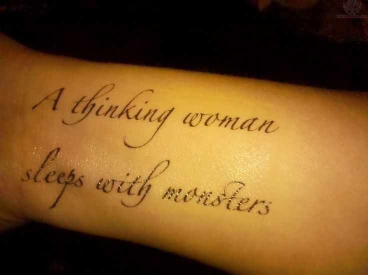 A Thinking Woman Sleeps With Monsters Literary Tattoo Design For Sleeve