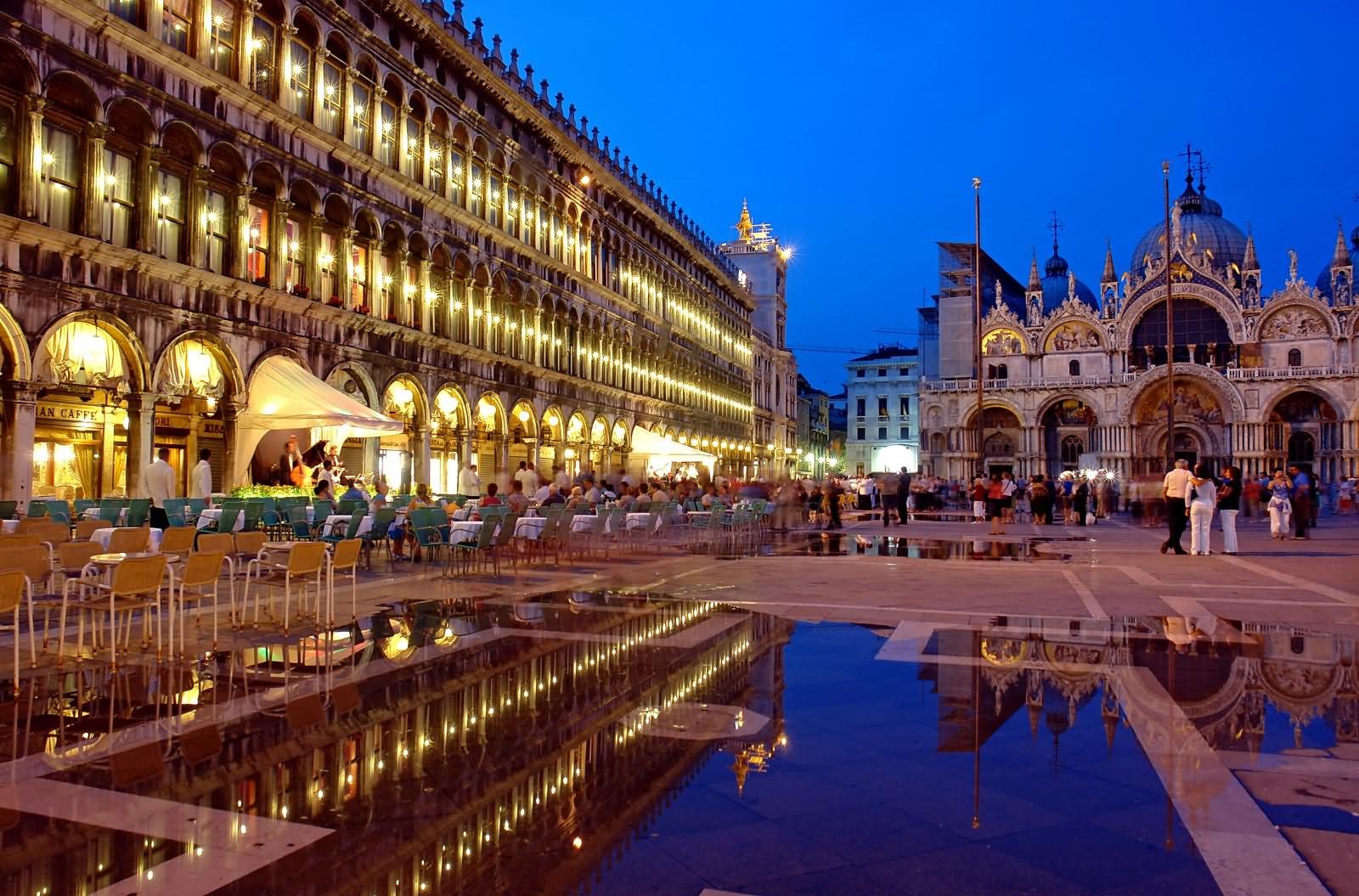 Adorable Night View Of The Piazza San Marco