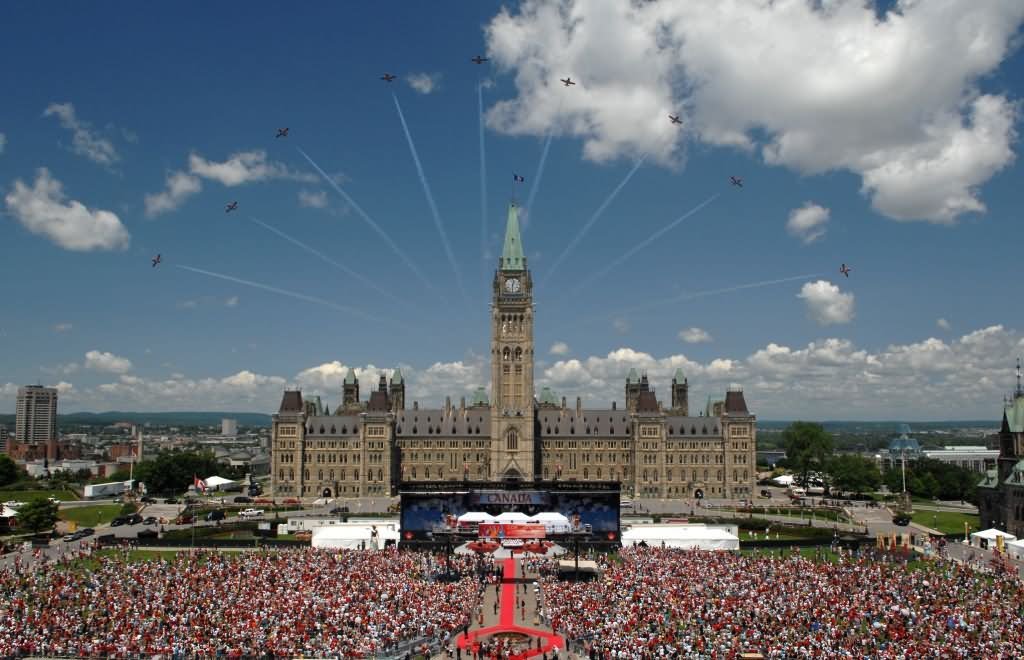 Air Show Over Parliament On Canada Day Celebrations