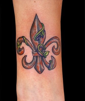 Amazing Fleur De Lis Tattoo On Wrist