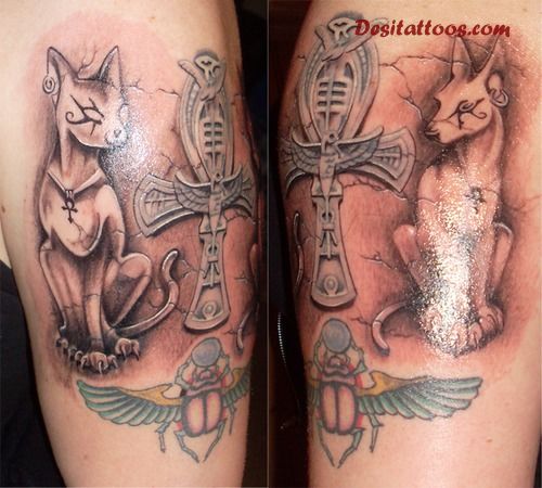 Ankh And Egyptian Gods Tattoos Design