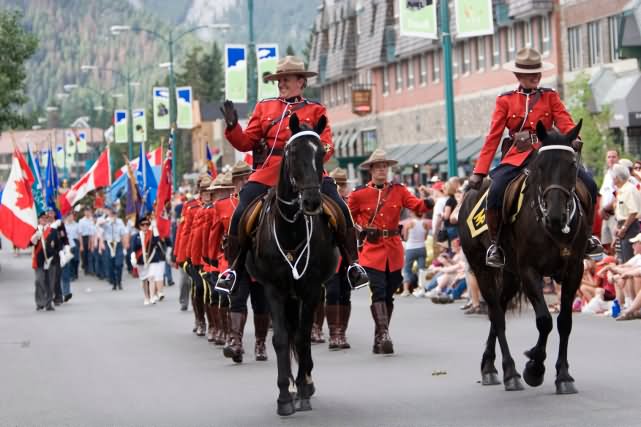 Army Women On Horses In Canada Day Parade