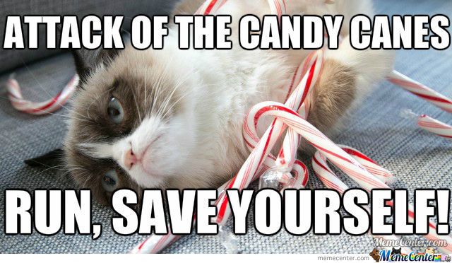 Attack Of The Candy Canes Funny Meme Image