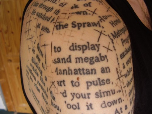 Attractive Literary Tattoo Design For Shoulder