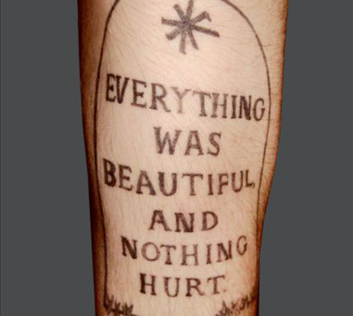 Attractive Literary Tattoo Design For Sleeve
