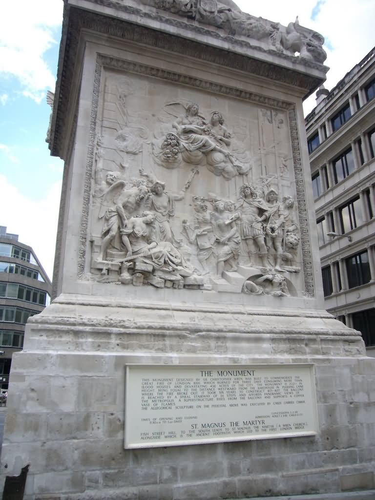 Base Of The Monument To The Great Fire Of London