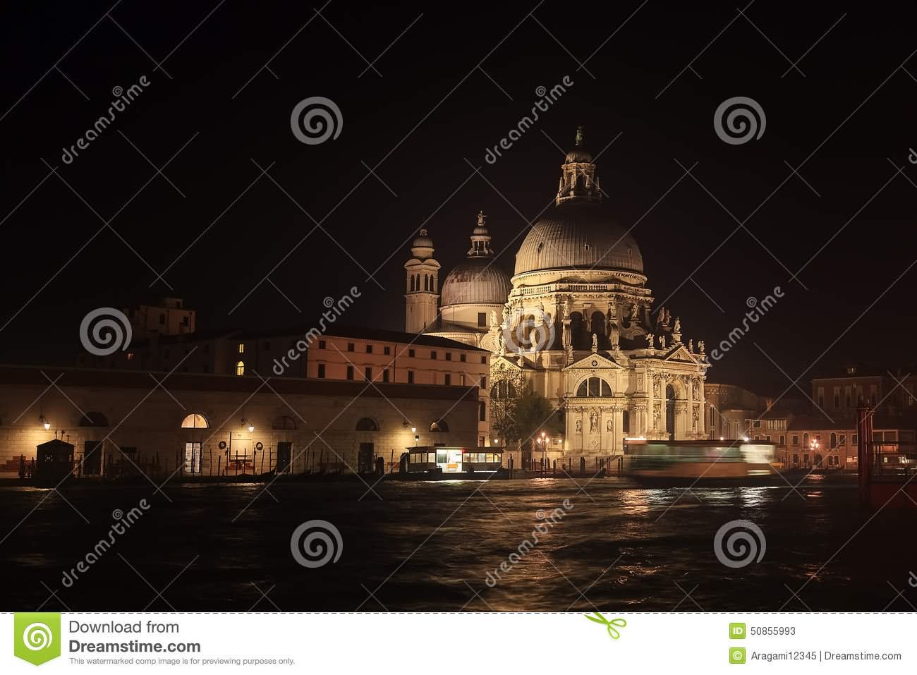 Basilica Santa Maria della Salute At Night