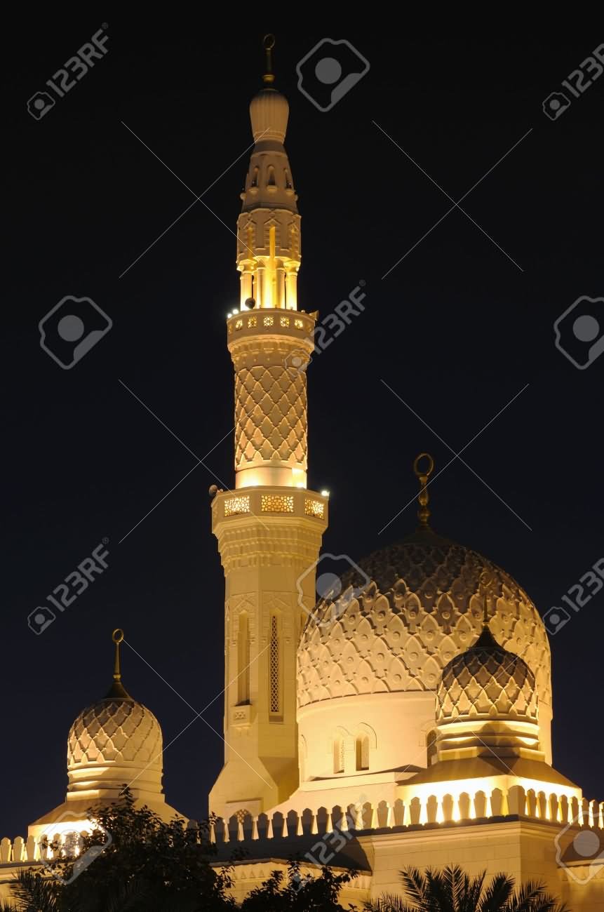 Beautiful Picture Of Jumeirah Mosque At Night