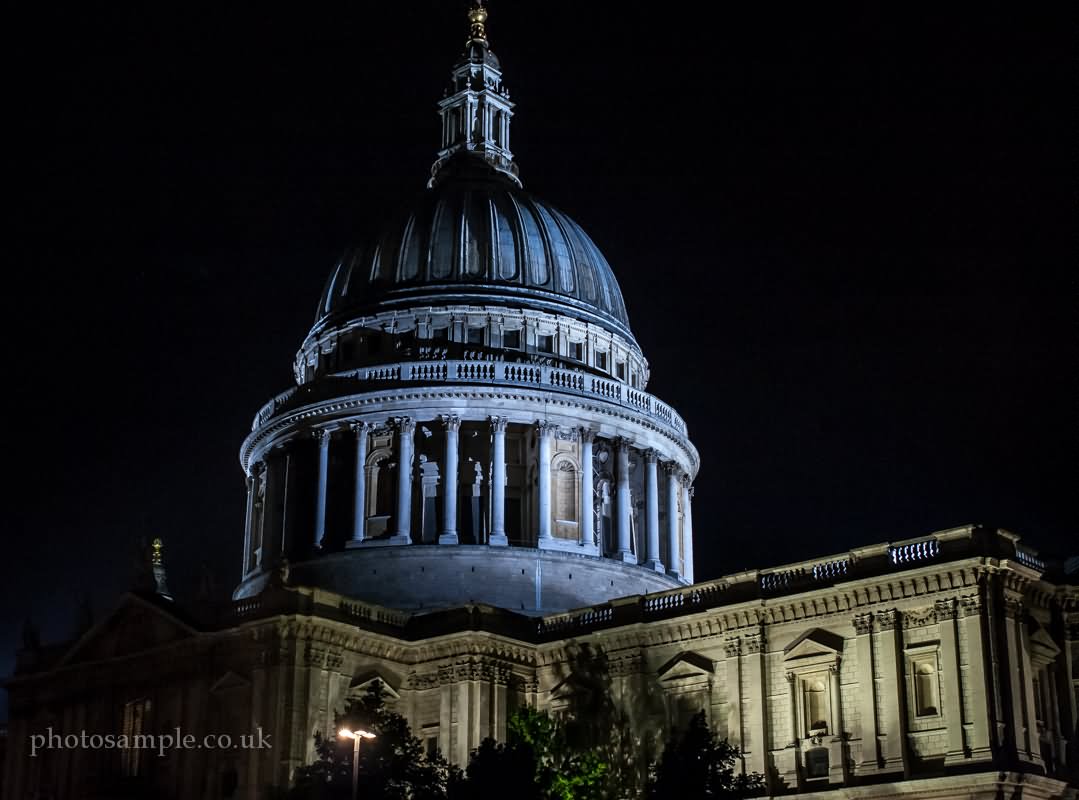 Beautiful Picture Of The St Paul's Cathedral Dome With Night Lights