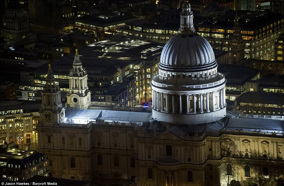 Beautiful St Paul's Cathedral Lit Up At Night