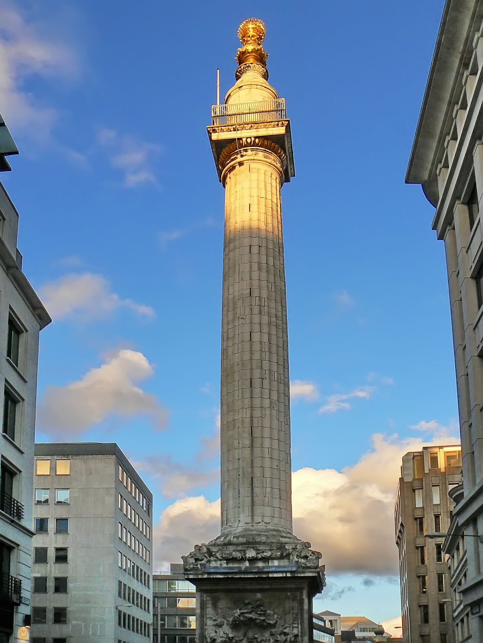 Beautiful Sunset View Of Monument To The Great Fire of London
