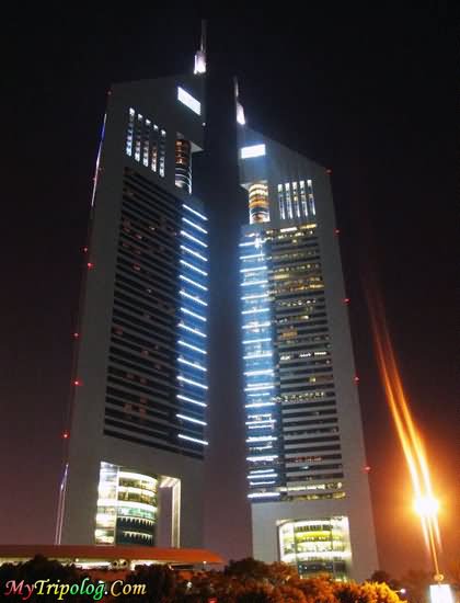 Beautiful View Of The Emirates Towers At Night