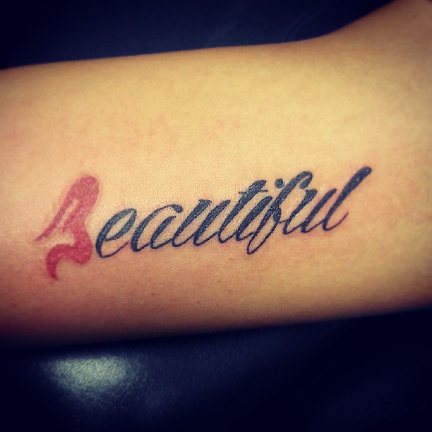 Beautiful Word Tattoo Design For Sleeve
