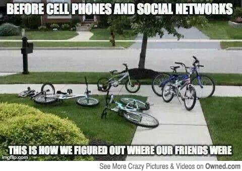 Before Cell Phones And Social Networks Funny Bicycle Meme Image