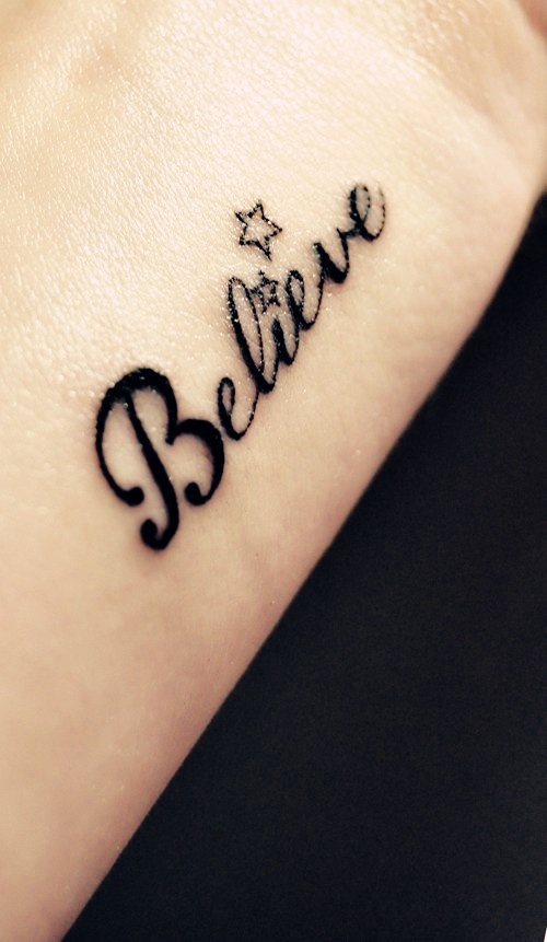 Believe With Stars Tattoo Design