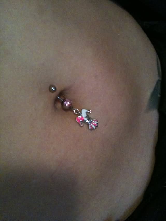 Belly Piercing With Jester Navel Ring