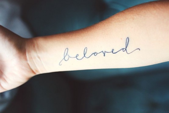 Beloved Words Tattoo On Forearm